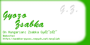 gyozo zsabka business card